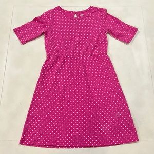 Old Navy pink with white polka dot dress size 10/12. Keyhole detail on back.